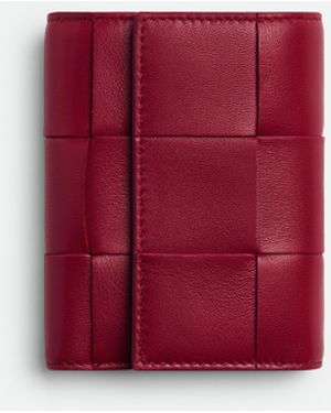 Bottega Veneta カセット 三つ折りファスナーウォレット - レッド