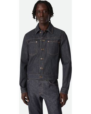 Bottega Veneta ロー インディゴ デニム ジャケット - ブルー