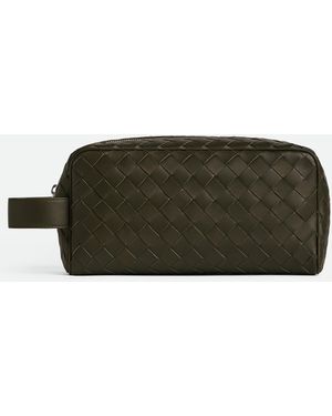 Bottega Veneta イントレチャート トラベルポーチ - グリーン