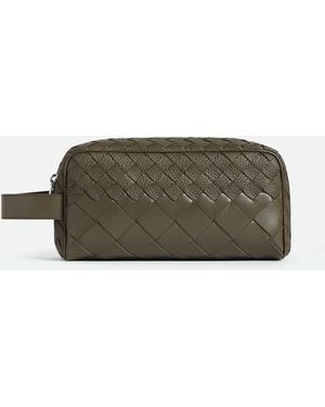 Bottega Veneta イントレチャート トラベルポーチ - グリーン