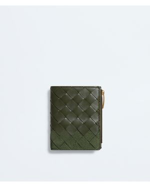 Bottega Veneta Intrecciato Small Bi-Fold Wallet - Green