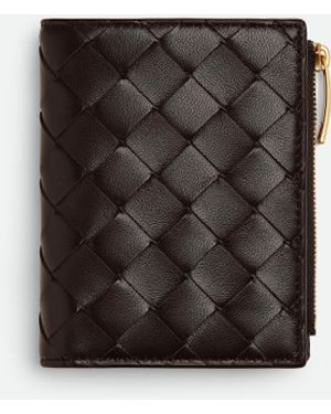 Bottega Veneta イントレチャート スモール 二つ折りウォレット - ブラック
