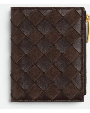Bottega Veneta イントレチャート スモール 二つ折りウォレット - ブラウン