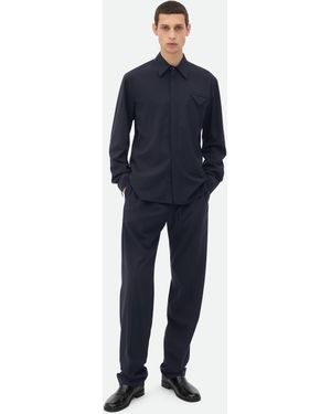 Bottega Veneta ファインウール シャツ - ブルー