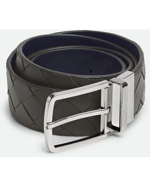 Bottega Veneta Intrecciato Reversible Belt - Blue