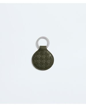 Bottega Veneta Intrecciato Piccolo Round Key Ring - White