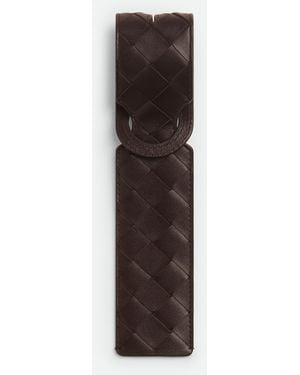 Bottega Veneta Intrecciato Long Tag Holder - Brown