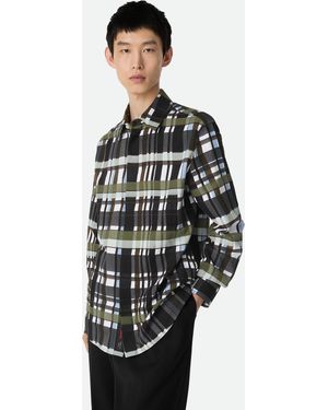 Bottega Veneta コットン チェック シャツ - ブラック