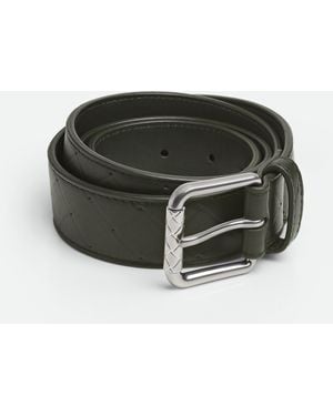 Bottega Veneta Intrecciato Stamp Belt - Green