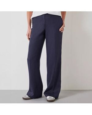 Hush Flat Front Trousers - Blue