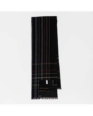 Paul Smith Signature Checked Scarf - Black