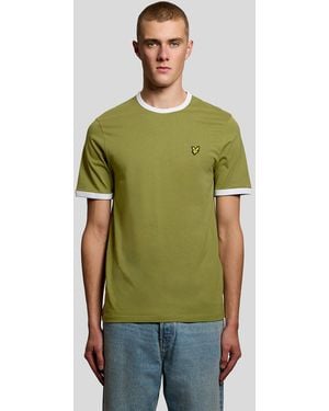 Lyle & Scott Ringer Cotton Crew Neck T-Shirt - Green