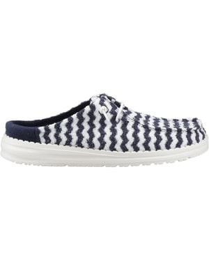 HEYDUDE Wendy Slip Terry Stripe Mule - Blue