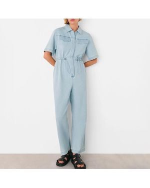 Whistles Light Shorts Sleeve Utility Jumpsuit - Blue