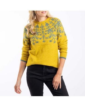 Weird Fish Miska Fair Isle Jumper - Yellow
