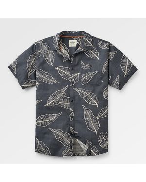 Passenger Chill Textured Short Sleeve Cotton Shirt - Grey