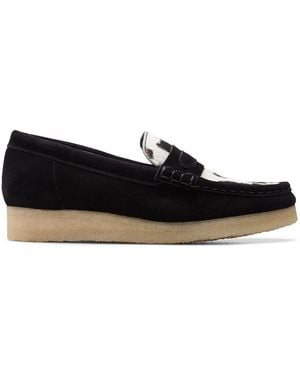 Clarks Cow Print Wallabee Originals Loafer - Black