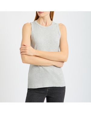 GANT High Neck Rib Tank Top - Grey
