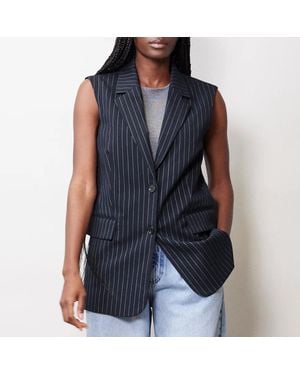 Albaray Pinstripe Sleeveless Blazer - Blue