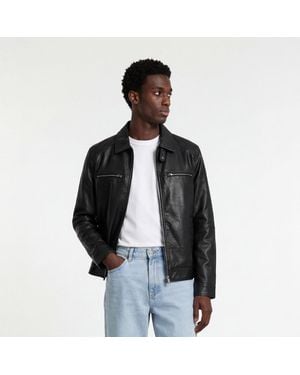 W.33 Harrington Leather Jacket - Black