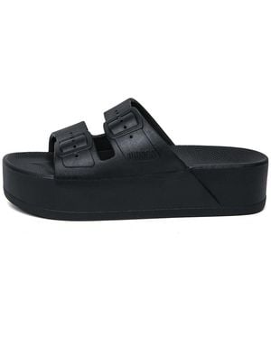 FREEDOM MOSES Paltform Sliders - Black