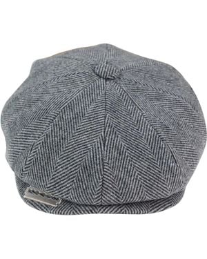 TruClothing Peaky Blinders Tweed Gatsby Flat Baker Hat With Razor Blade - Grey