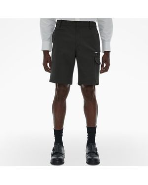 Helmut Lang Charcoal Twill Wool Blend Shorts - Black