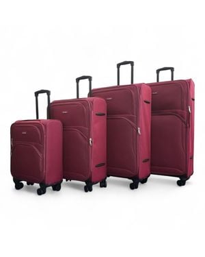 Infinity Luggage Burgundy Expandable Soft Lightweight Suitcase Set - Red