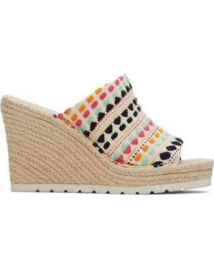 TOMS Multicoloured Monica Mule Sandal - White