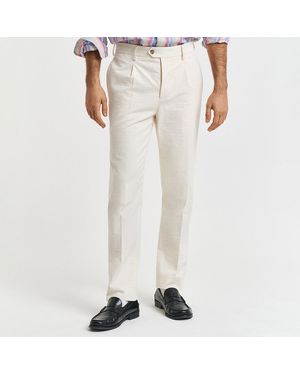 GANT Slim Tapered Seersucker Suit Trousers - White