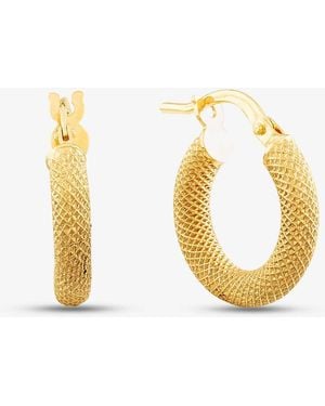 T.H.Baker 9Ct Diamond Cut Hoop Earrings 1.53.0319 - Metallic