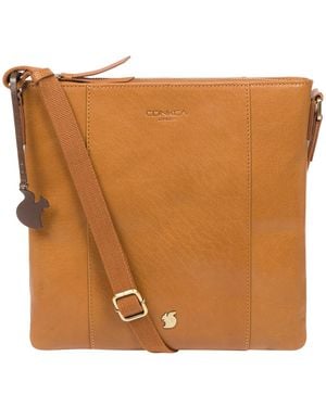 Conkca 'Sol' Dark Tan Leather Cross Body Bag - Brown