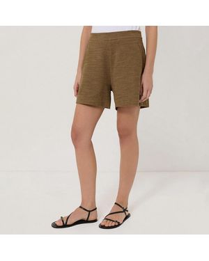 Jigsaw Khaki Textured Jersey Shorts - Green