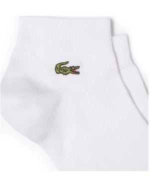 Lacoste 3 Pack Trainer Socks - White
