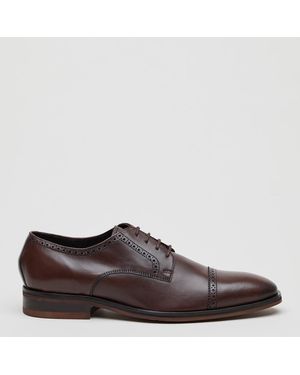 Savile Row Anderson Capped Derby Shoe - Brown