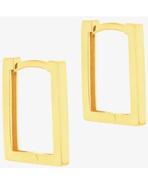 T.H.Baker 9Ct 13.5Mm Rectangular Hoop Earrings 1.53.0014 - Metallic