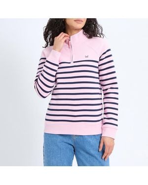 Crew Multi 1/2 Zip Raglan Sweatshirt - Red
