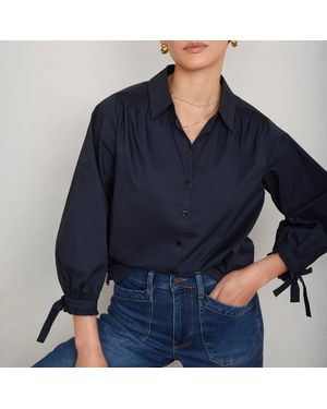 Wyse Marissa Cotton Blend Shirt - Blue