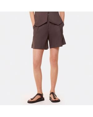 Whistles Mila Linen Blend Shorts - Grey