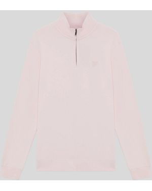 Lyle & Scott Superfine Cotton 1/4 Zip Sweatshirt - Pink