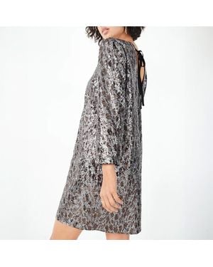 Hush Leopard Sequin Mini Dress - Grey