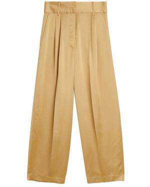 By Malene Birger Camel Fallapella Wide Leg Trousers - Natural