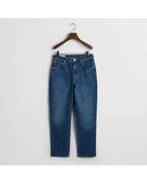 GANT Dark Straight Cropped Stretch Jeans - Blue