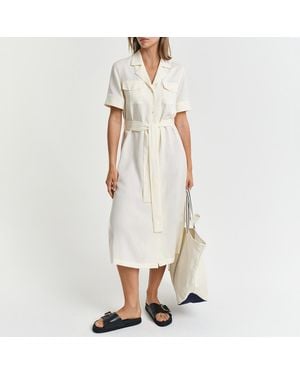 GANT Cream Pocket Dress - White