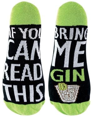 Sock Snob Gin 1 Pack If You Can Read This Socks Bring Me. Socks - Green