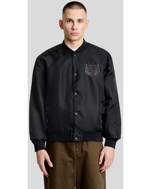 Lyle & Scott Embroidered Crest Varsity Jacket - Grey