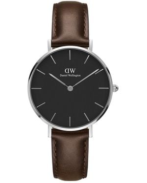 Daniel Wellington Dw00100177 Ladies Petite Bristol 32Mm Watch - Black