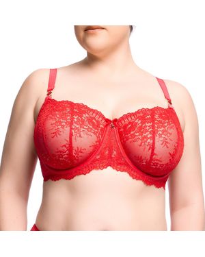 Dita Von Teese Lace Floradora Full Cup Bra - Red