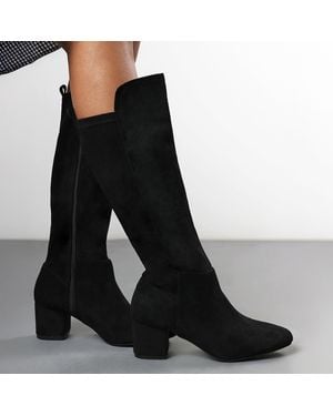 Where's That From 'Beau Suede Block Heel Knee-High Boots - Black