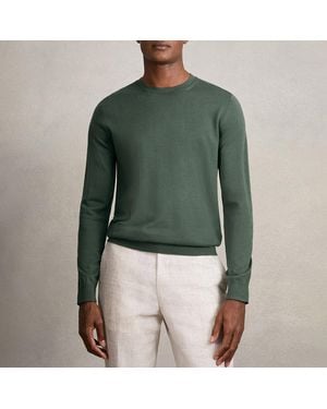 Reiss Wessex Merino Wool Jumper - Green